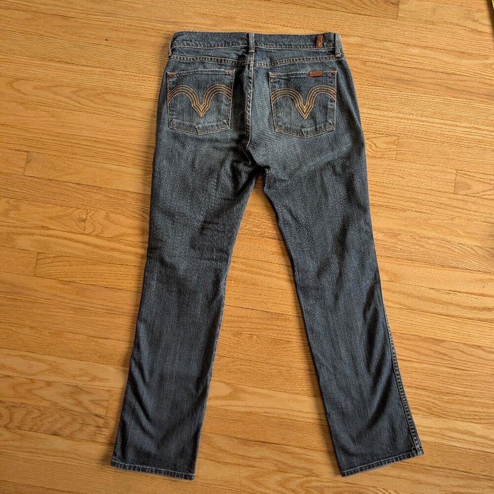 EUC 7 For All Mankind Kate Straight Leg Stretch blue Jeans Women's 31 x 31.5